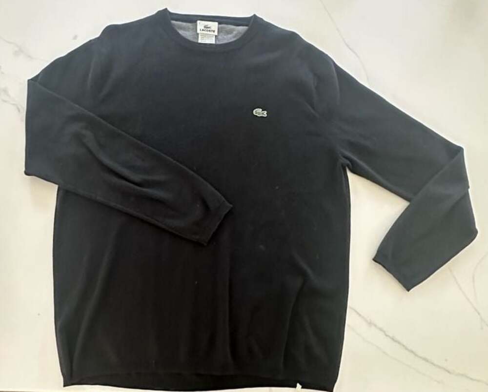 Lacoste Men's Crew Neck 100% Cotton Knit Sweater Large